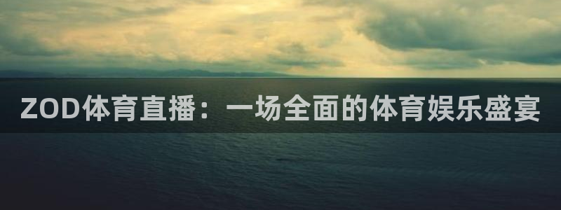 ZOD体育直播：一场全面的体育娱乐盛宴