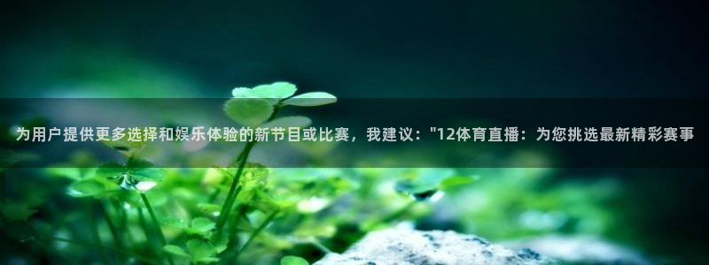 为用户提供更多选择和娱乐体验的新节目或比赛，我建议：\